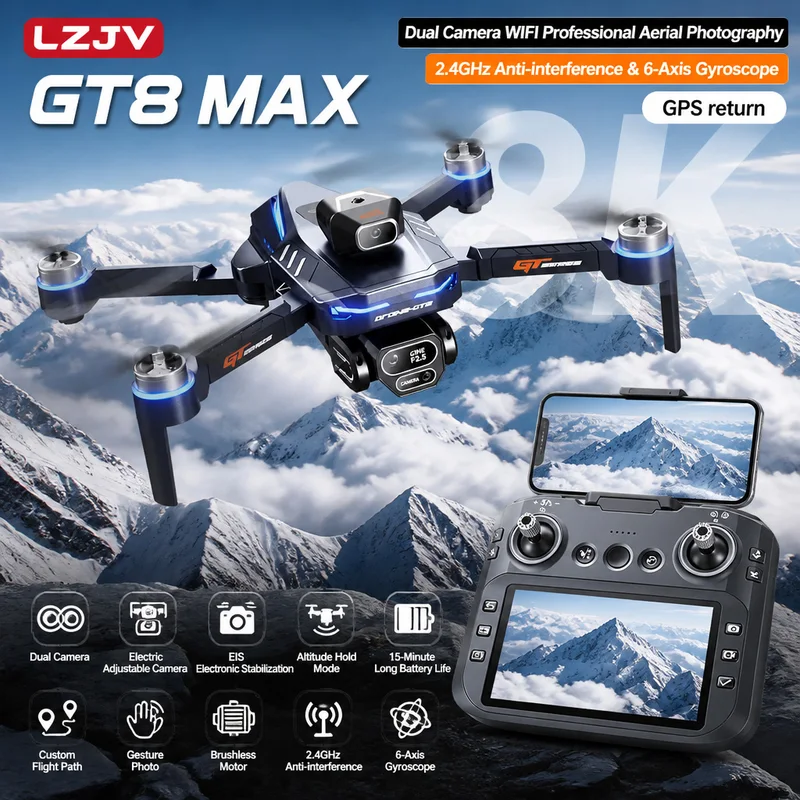 Drone Camera Night Vision - طائرة بدون طيار GT8 ماكس قابلة
