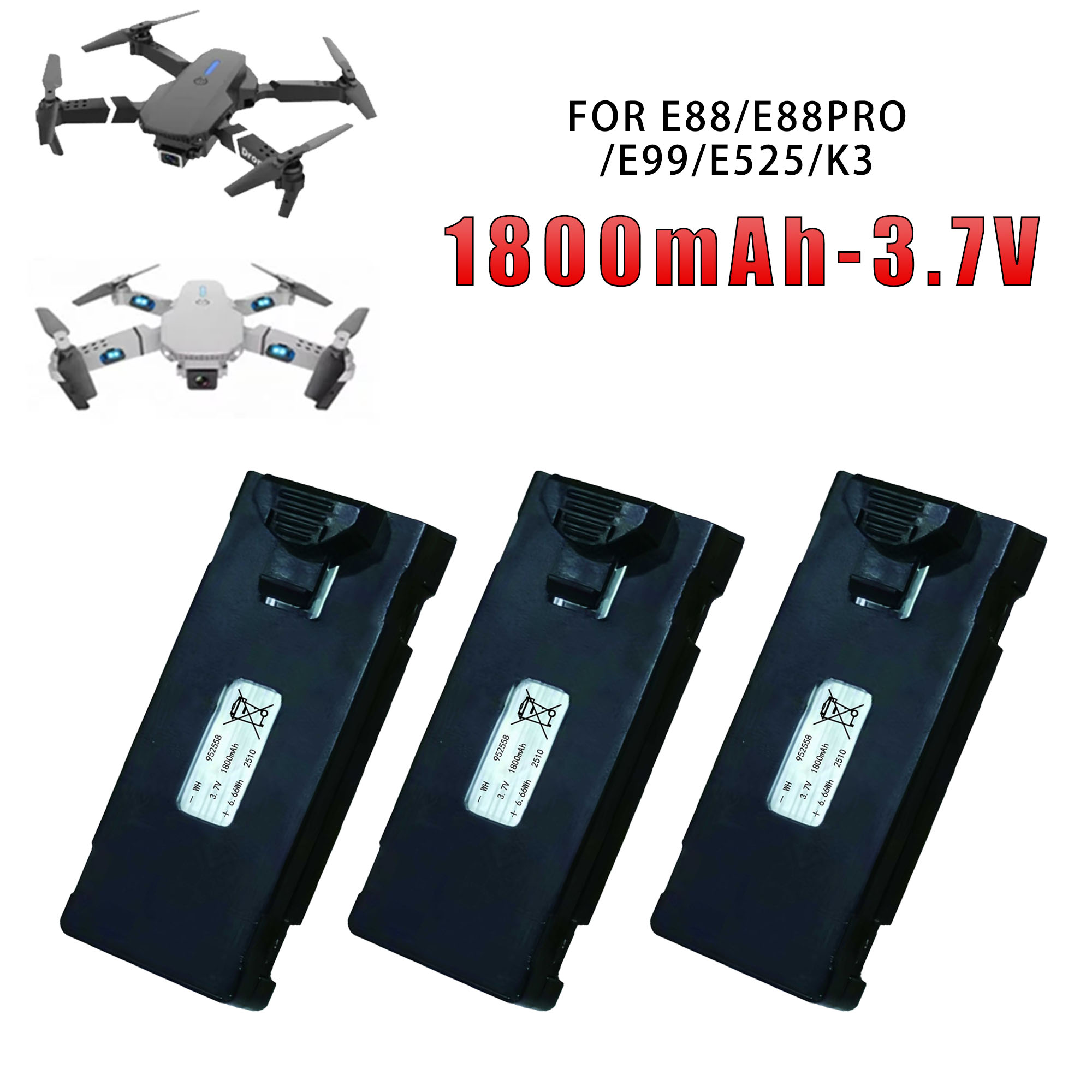 Eachine Drone E58 - بطارية E88 3.7 فولت 1800 مللي